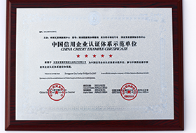 中國信用企業認（rèn）證體（tǐ）係示範單位